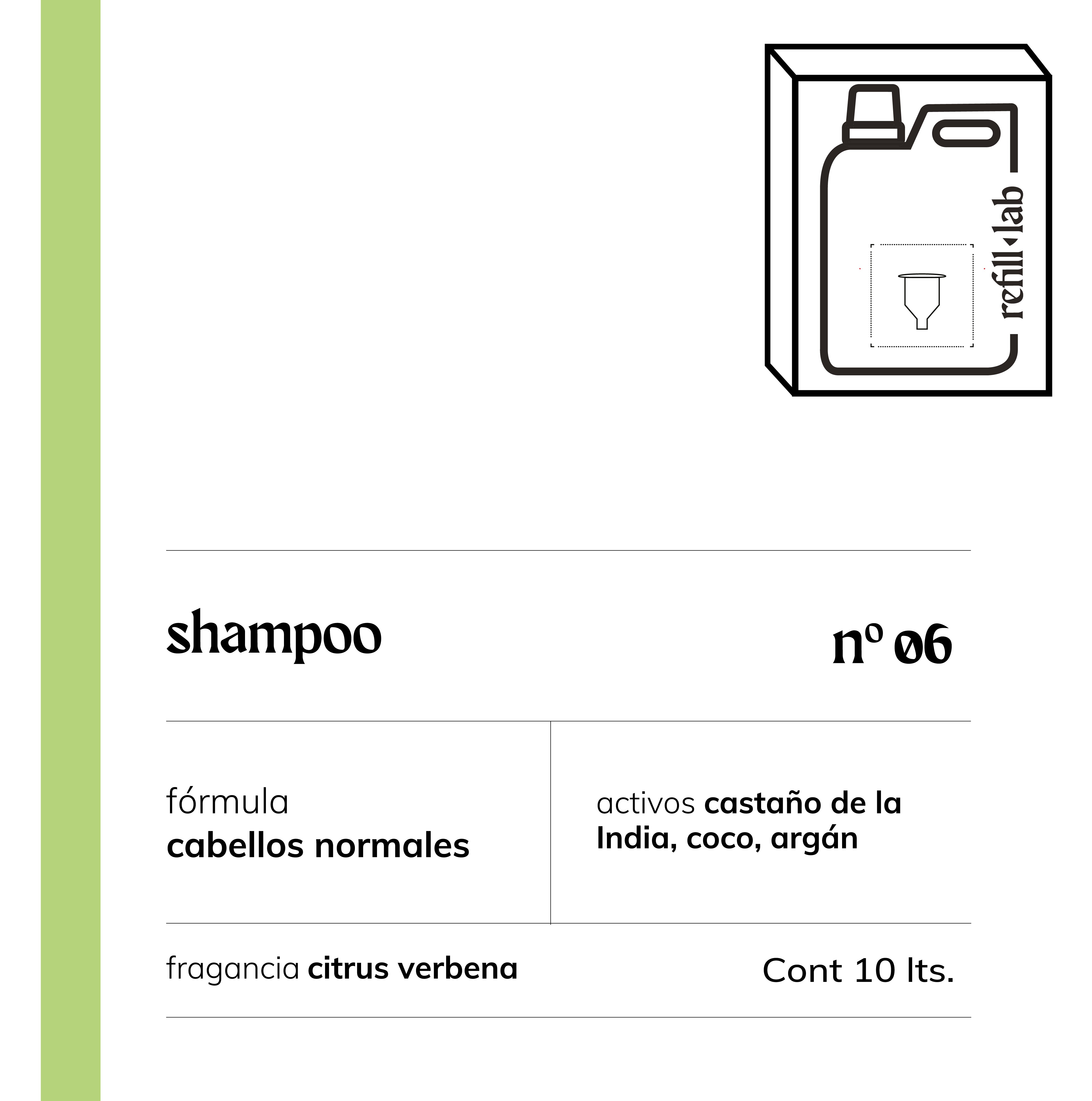 Shampoo sin sulfatos - Cabellos Normales - Citrus Verbena - 10 lts.