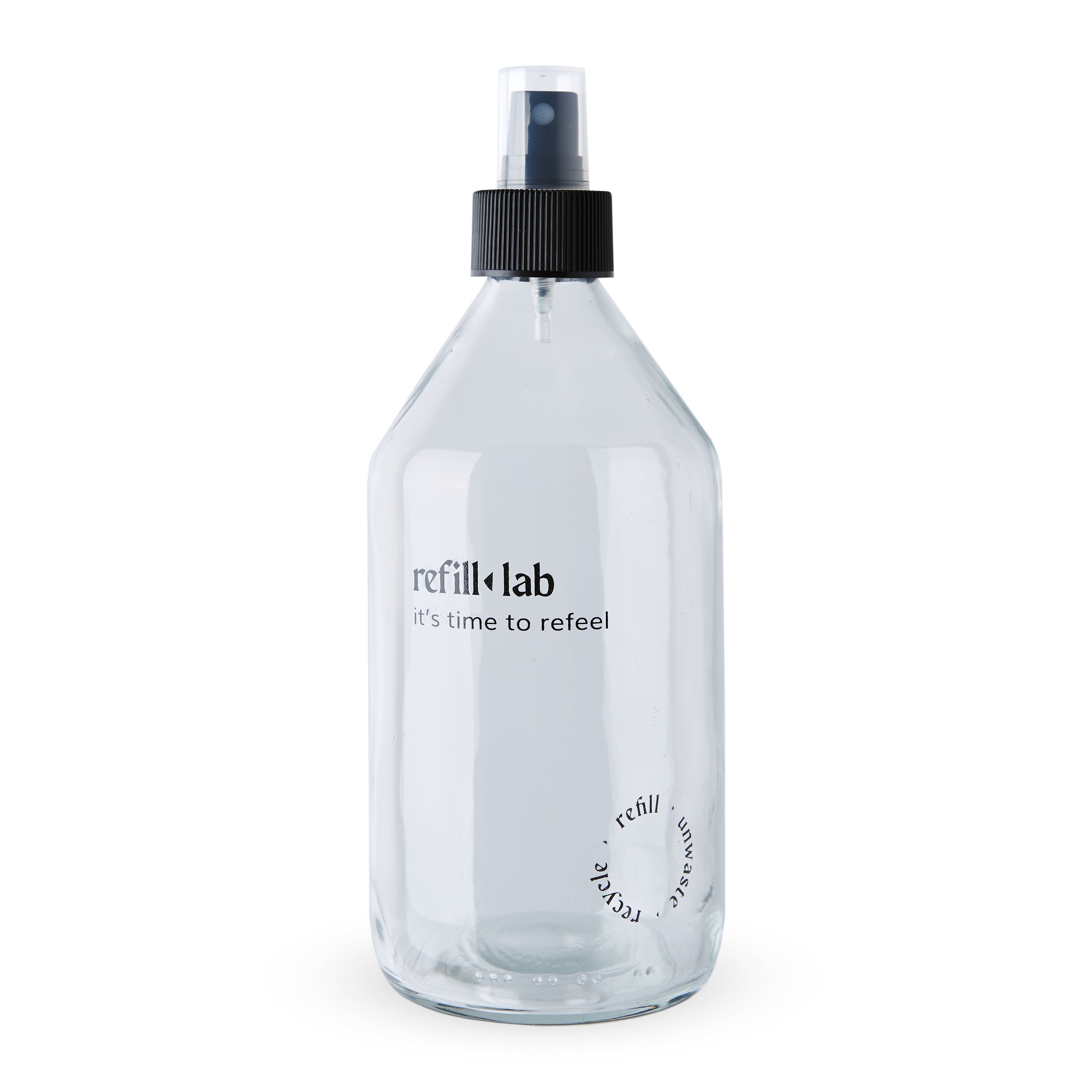 Envase vidrio redondo cristal con válvula spray