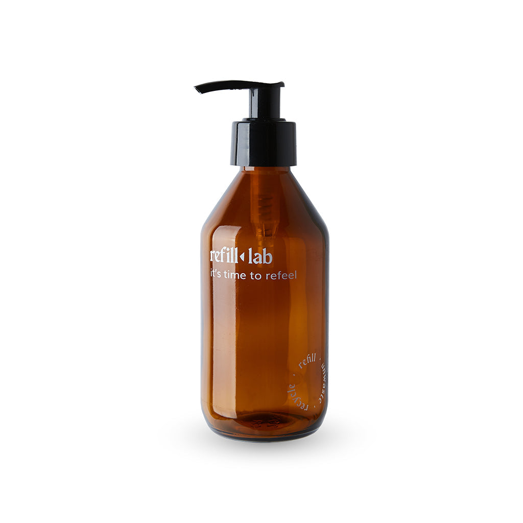 Envase vidrio redondo ambar con válvula cremera