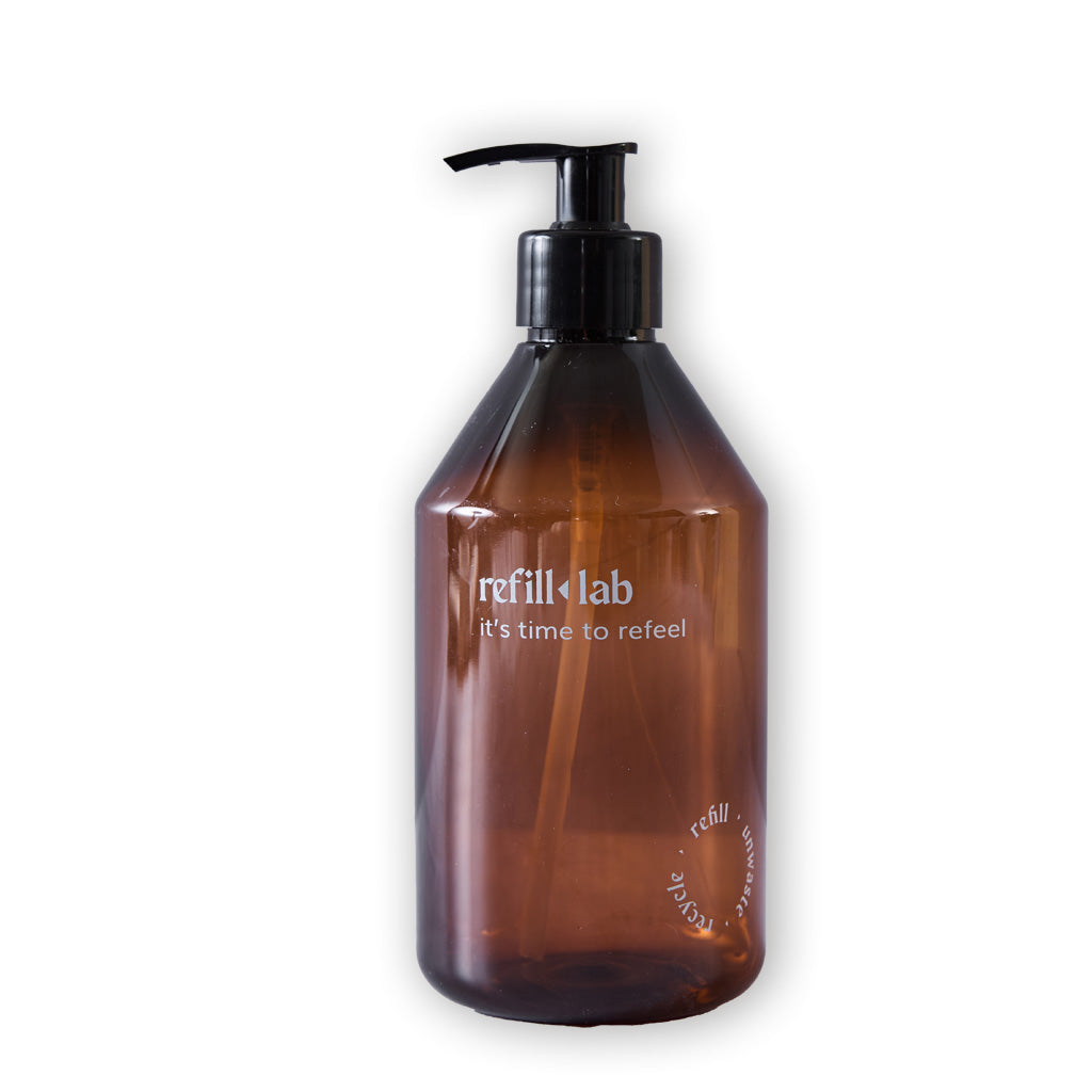 Envase PET ambar con valvula cremera 500ml