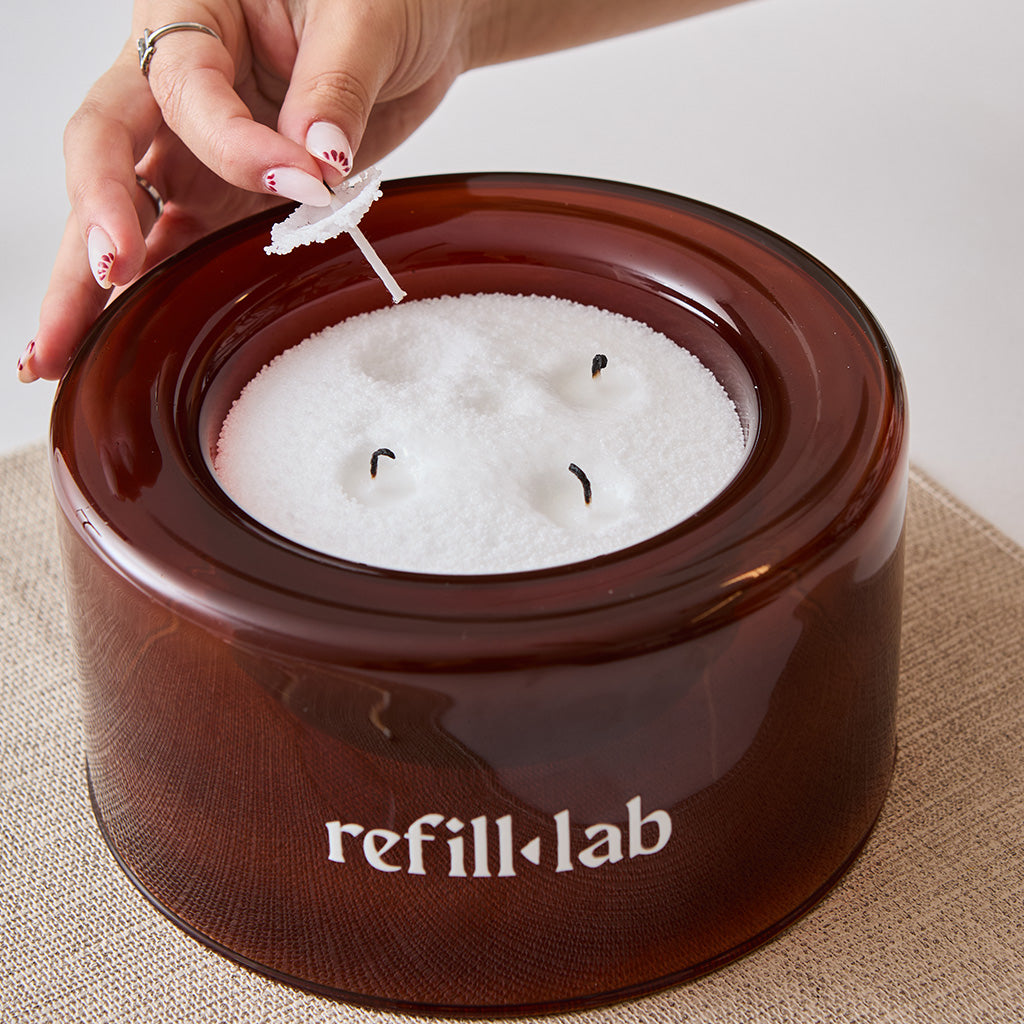 Envase para vela en perlas PREMIUM