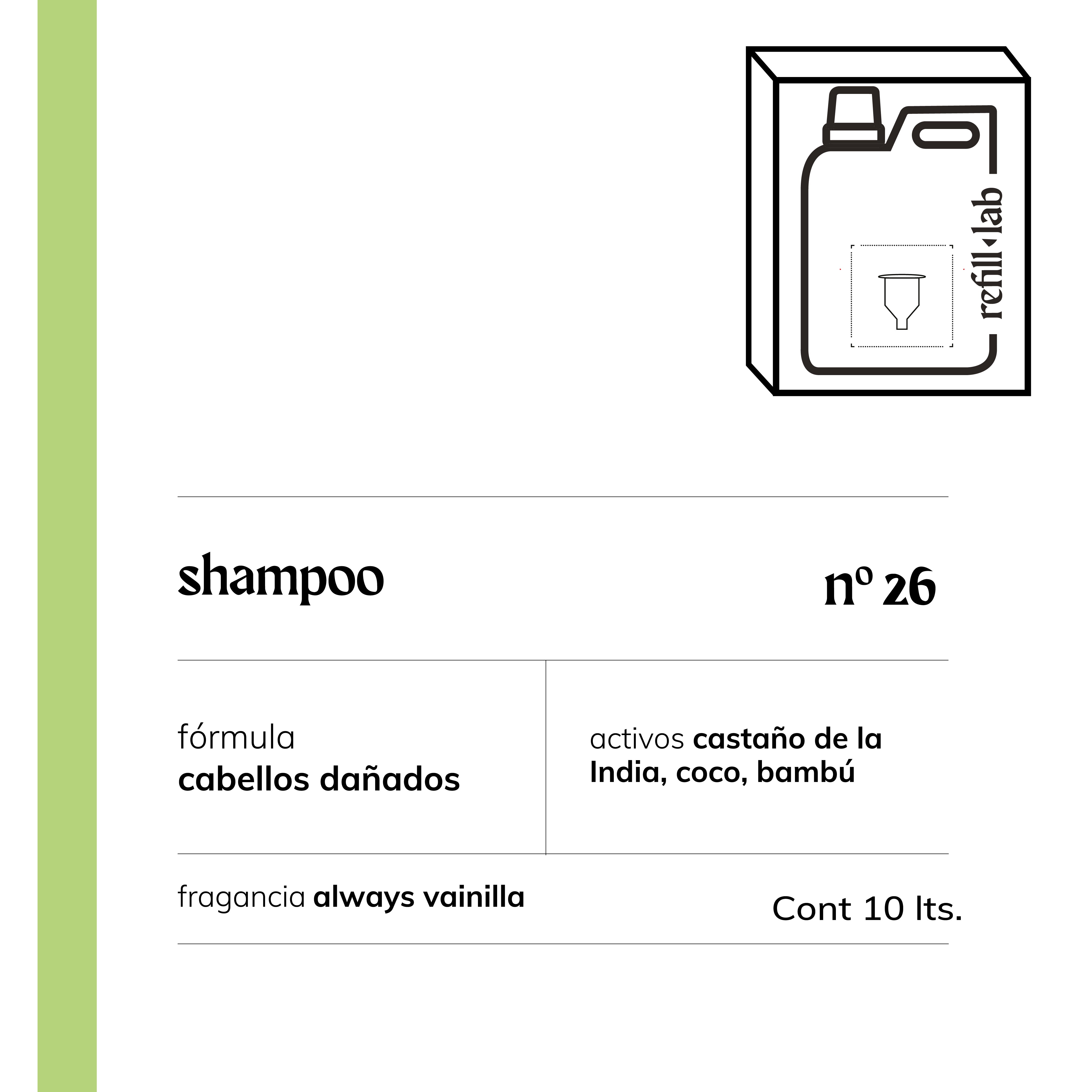 Shampoo sin sulfatos - Cabellos Dañados/Teñidos - Always Vainilla - 10 lts.