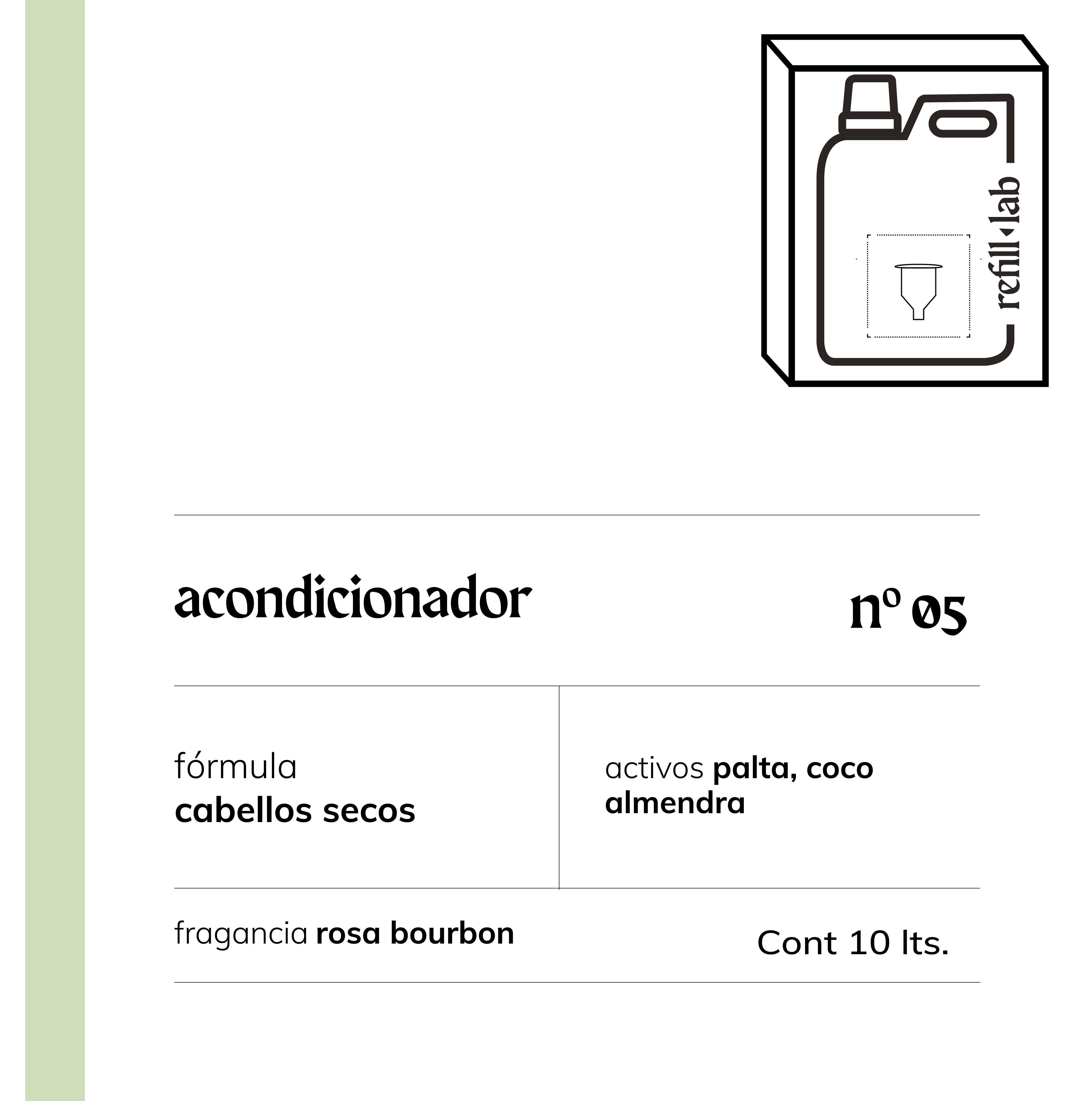 Acondicionador sin sulfatos - Cabellos Secos - Rosa Bourbon - 10 lts.