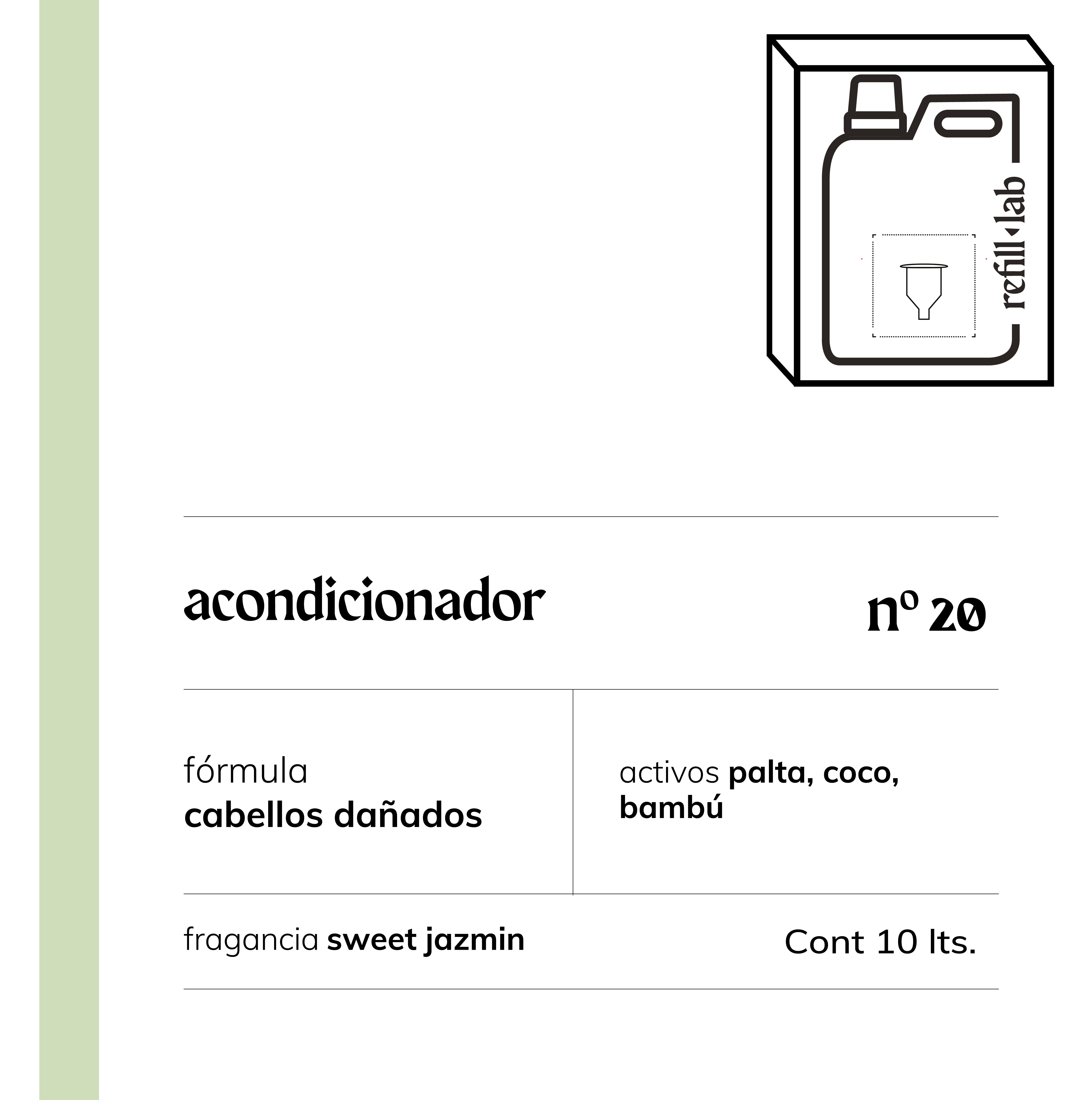 Acondicionador sin sulfatos - Cabellos Dañados/Teñidos - Sweet Jazmin - 10 lts.