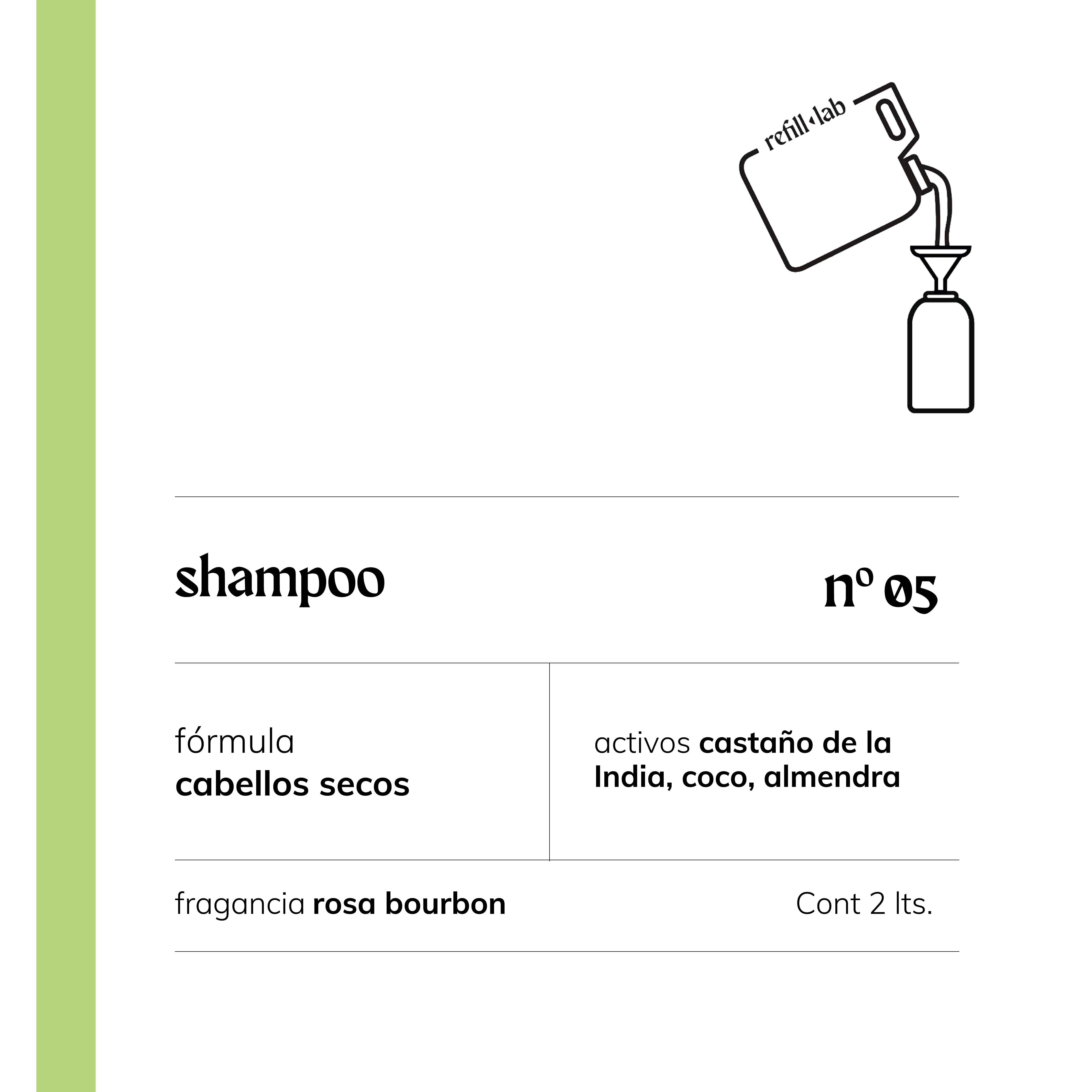 Shampoo sin sulfatos - Cabellos Secos - Rosa Bourbon - 2 lts.