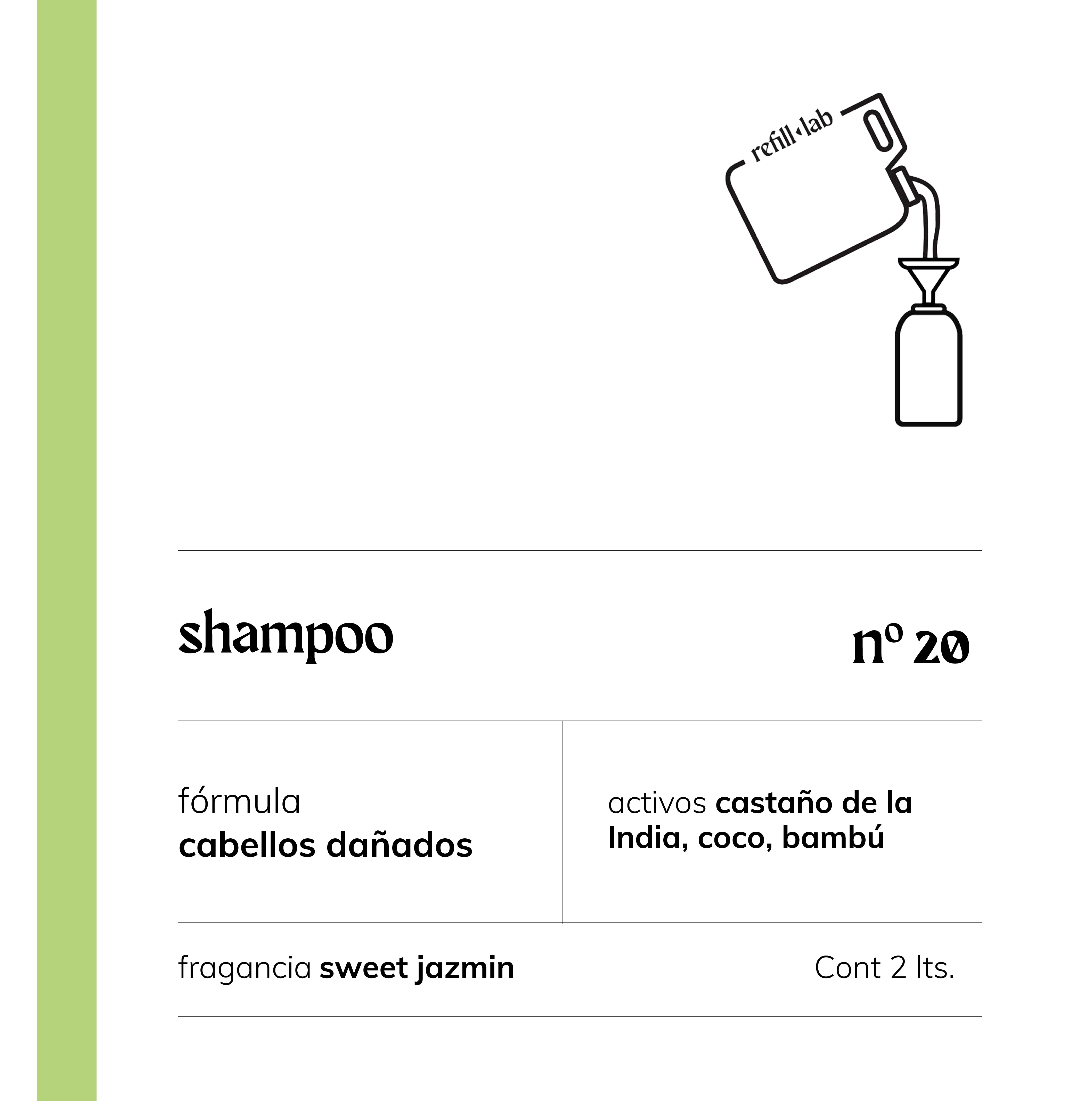 Shampoo sin sulfatos - Cabellos Dañados/Teñidos - Sweet Jazmin - 2 lts.